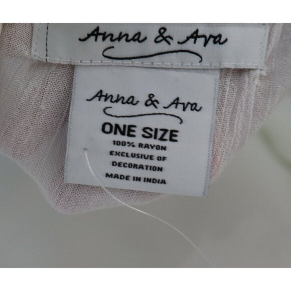 WOMEN'S WHITE SWIM BEACH COVER-UP - ANNA & AVA - ONE SIZE - TASSELS - Picture 5 of 5